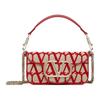 Locò V Logo Print Patchwork Magnetic Closure Calfskin Baguette Bag Shoulder Crossbody Handbag Women Bags Beige Red W0B0L97JSQJ4A