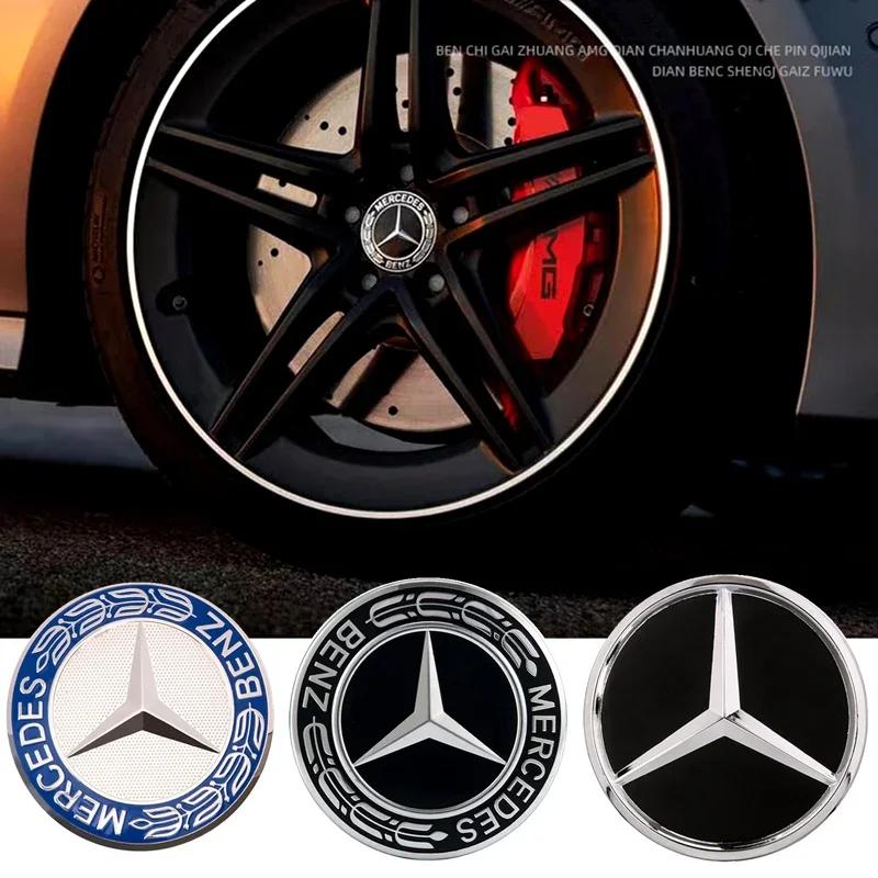 XEKVA1 For Mercedes Benz 4PCS 75mm Car Wheel Center Hub Caps Cover for Mercedes Benz B/C/E/S Class A Class C200L GLC GLK CLA Accessorie
