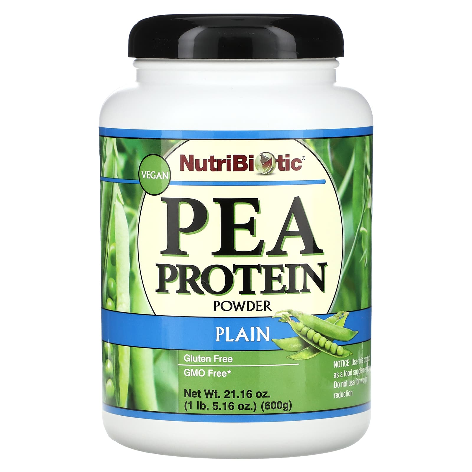 

NutriBiotic, Pea Protein Powder, Plain, 21.16 oz (600 g)