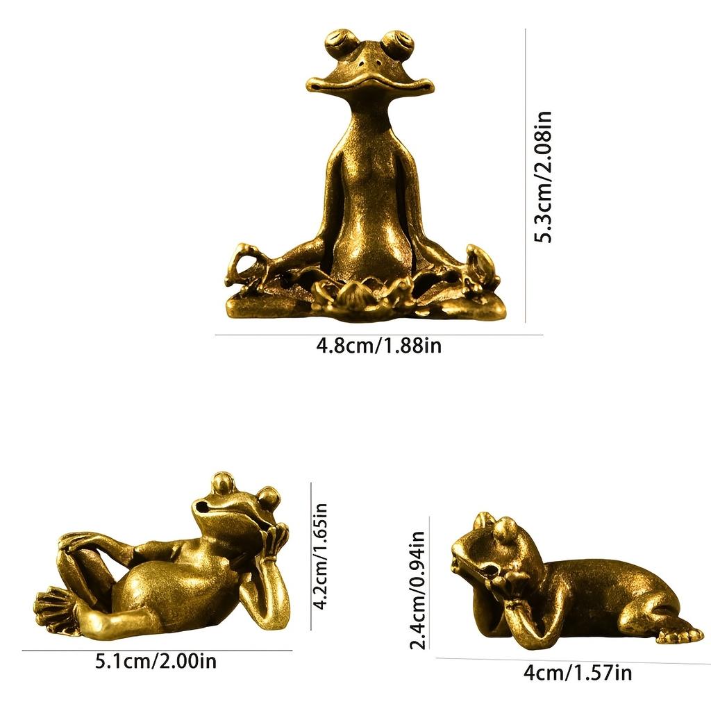Vintage Bronze Color Frog Incense Holder - Decorative Metal Ornament for Office Desk, Tea Room & Home