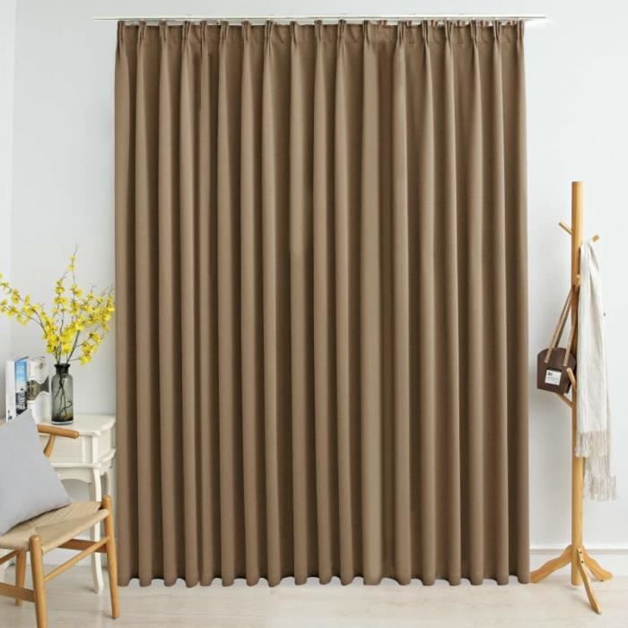 Rideau occultant - vidaXL - Taupe - 290x245 cm - Polyester - Lavable en machine