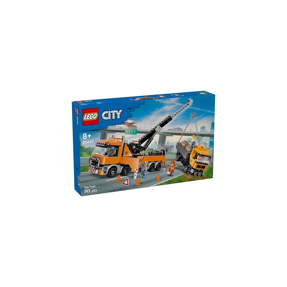 LEGO City Tow Truck Crane Vehicle 60467 Building Blocks Toy for Ages 8 and Up