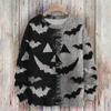Ladies' Fashionable Casual Long Sleeved Christmas Printed Round Neck Knitted Yarn
