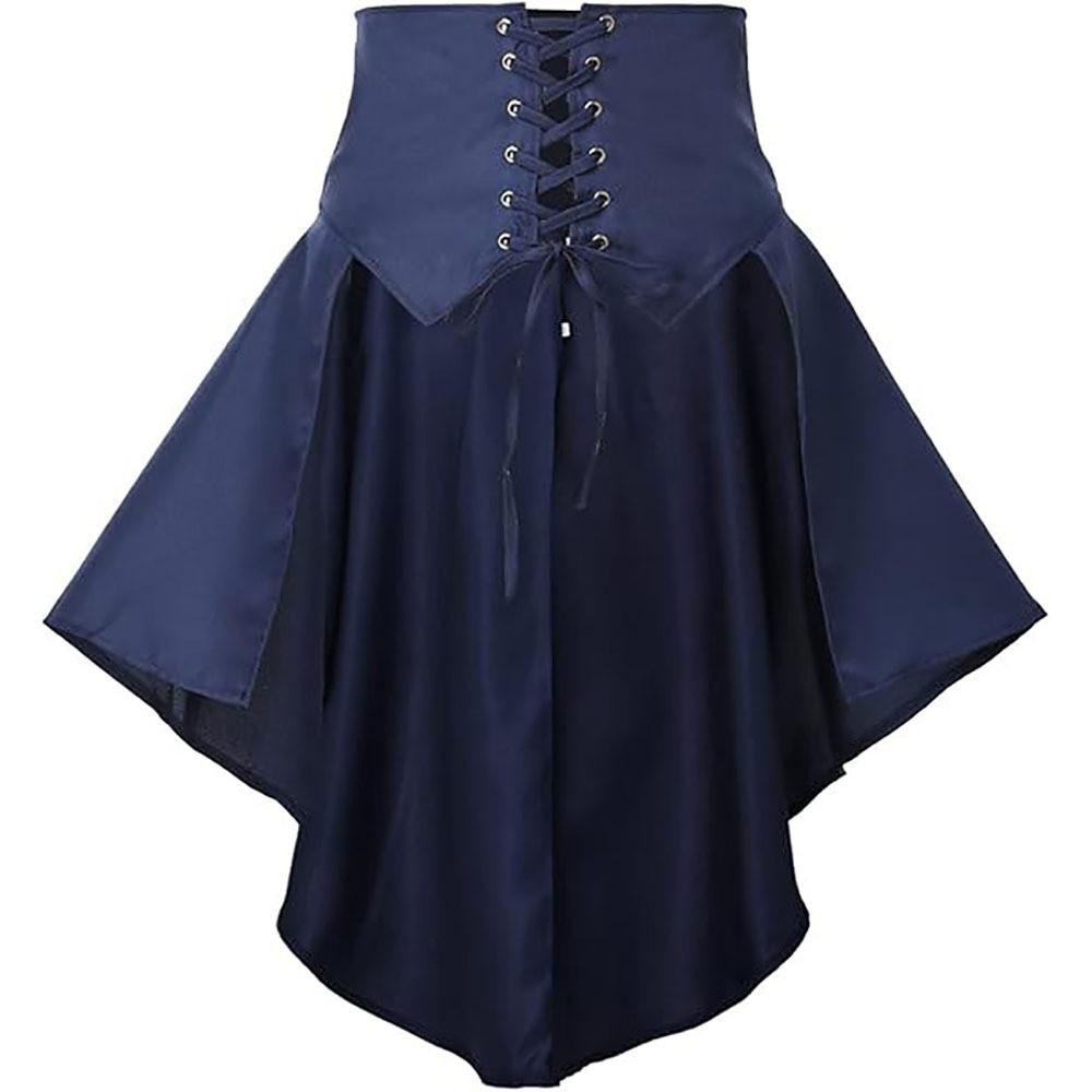 Minifalda Irregular con Volantes y Lazo Pirata Steampunk Para Cosplay y Ropa de Calle