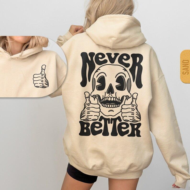 New Halloween Skull Print Hooded Sweatshirt - Women's Trendy Autumn/Winter Long Sleeve Top