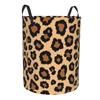 Large Laundry Basket Leopard-Print Animal Print Laundry Basket Stylish Home Storage Bin with Handles Bathroom Decor
