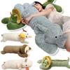 100Cm Cartoon Strip Animal Dinosaur Plush Doll Pillow Winter Summer Unicorn Sloth Cat Dog Elephant Plush Toy Home Decor Warm Hug