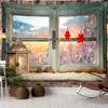 Outside the Windowsnow Scene Tapestry Christmas Day Gift Wall Hanging Kawai Witchcraft Home Furnishing Living Room Decor
