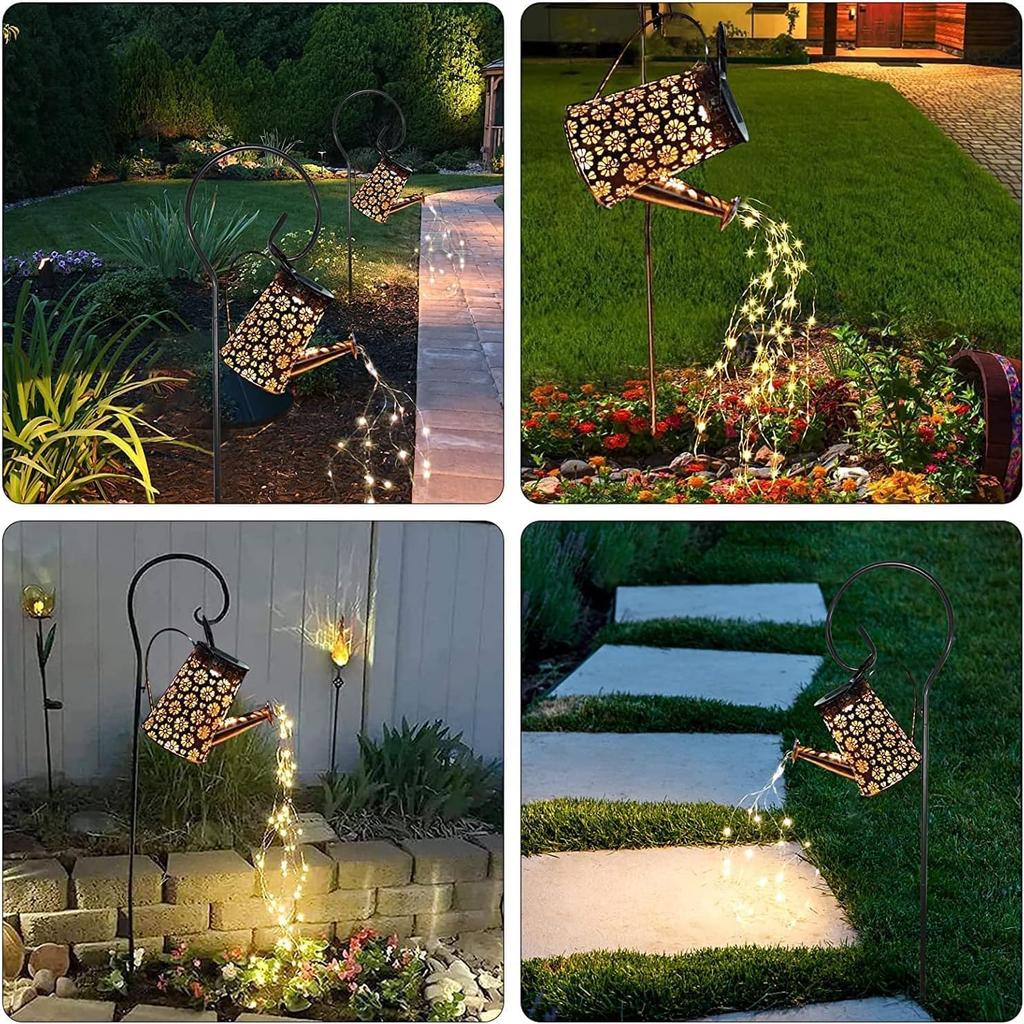 2 Pack Solar Watering Can with Lights,Solar Outdoor Garden Decor Waterproof Hanging Lantern Landscape Lights Outside Decorations for Yard Lawn Patio