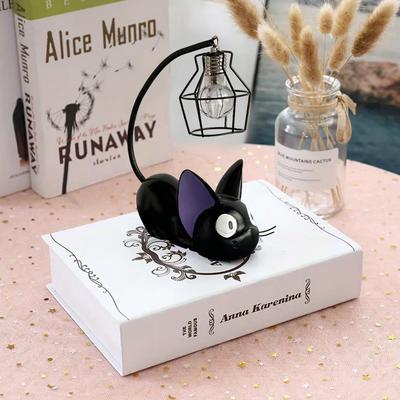 Adorable Black Cat with Light for Halloween Decor,  Cat Figurine, Cute Kitten Desk Lamp, Christmas Gifts for Cat Lovers