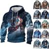 Herren Langarm Freizeit Flanell Kapuzensweatshirt