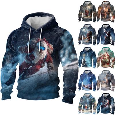 Men's Long-Sleeve Casual Flannel Hooded Sweatshirt