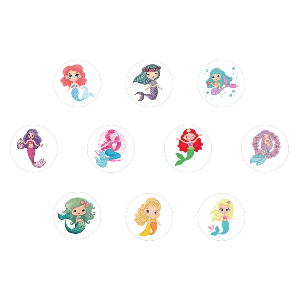 500 Naklejek/rolka Kreskówkowe Syreny Naklejki w Rolce Nagroda Przedszkolna Dzieci Naklejki Kolorowe Kreatywna Taśma do Namiotu Ręcznego