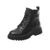 Black Women's New Autumn and Winter Velvet Small Boots with Middle Heel Square and Retro Martin Boots Are Comfortable.