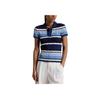 Polo Ralph Lauren Koszulka Polo z Krótkim Rękawem w Paski Slim Fit Damskie topy Niebieski WMPOKNINB920187-999