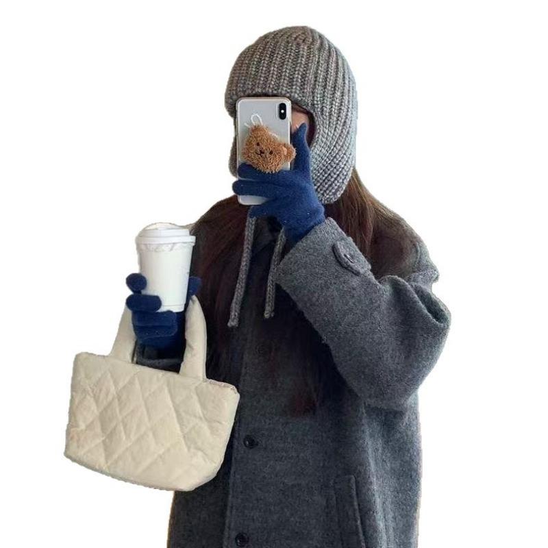Winter atmosphere knitted wool hat women's autumn and winter warm ear protection flying hat skiing