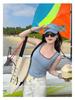 Trendy Square Neck Color Block Camisole with Chest Pads - Summer Hot Item for Inner & Outer Wear