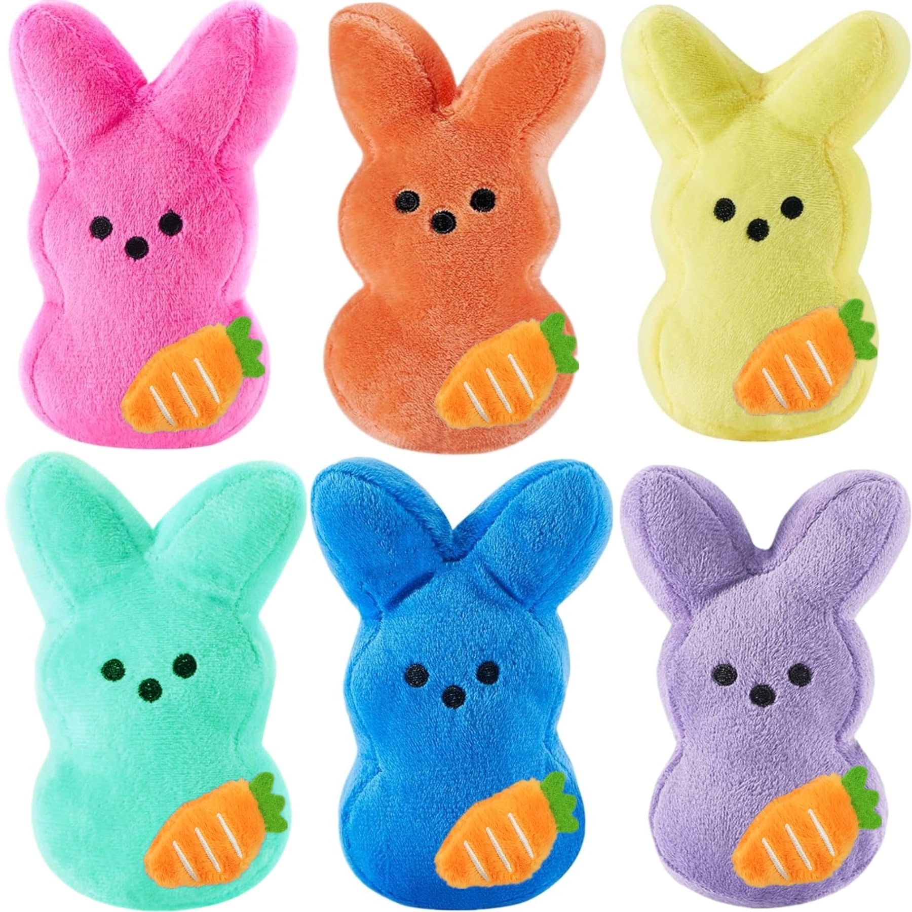 6-24Pcs Easter Bunny Plush Easter Rabbit with Carrot Stuffed Animals Adorable Easter Basket Easter Bunny Decorations for Kids