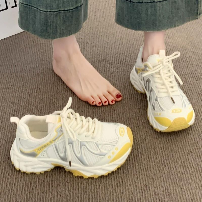 Daddy shoes women's 2025 new popular thick-soled heightened summer mesh breathable shoes women's shoes versatile sports shoes