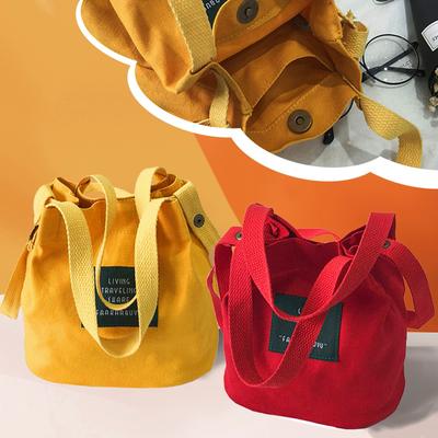 Ladies Messenger Bag  Canvas Bag Cloth Bag Cute Portable Bucket Bags