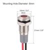 Signal Indicator Lights AC/DC 12V-24V 8mm Panel Mount Red LED Waterproof Meta