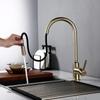 Luxury Brushed Golden 360 Swivel Bagnolux Pull Out Kitchen Faucet Hot And Cold Water Round Single Hole Kitchen Sink Mixer Tap