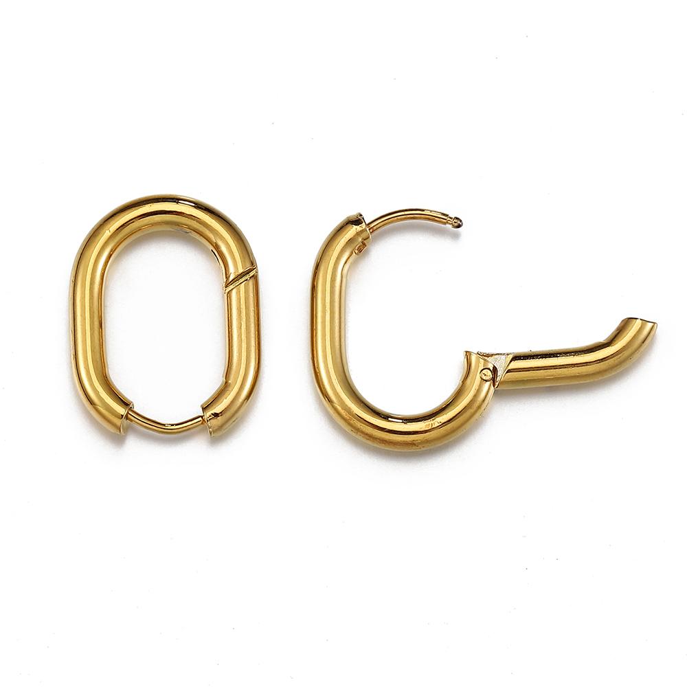 10 Stück Edelstahl Dickdraht Creolen Ohrringe Damen Herren Punk Hiphop Huggie Piercing Schmuckherstellung DIY Goldfarbe Accessoire