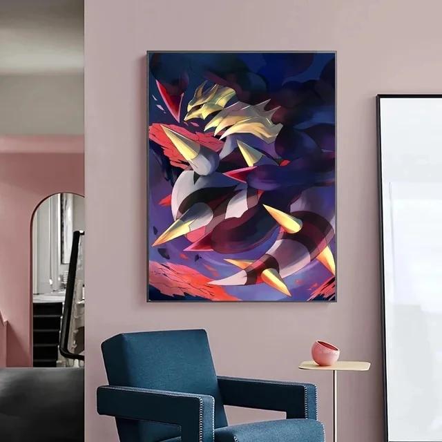 Pokemon Japanese Anime Peripheral Pikachu Charizard Giratina Wall Art Poster Decor Canvas PaintingModern Room Decorate Picture