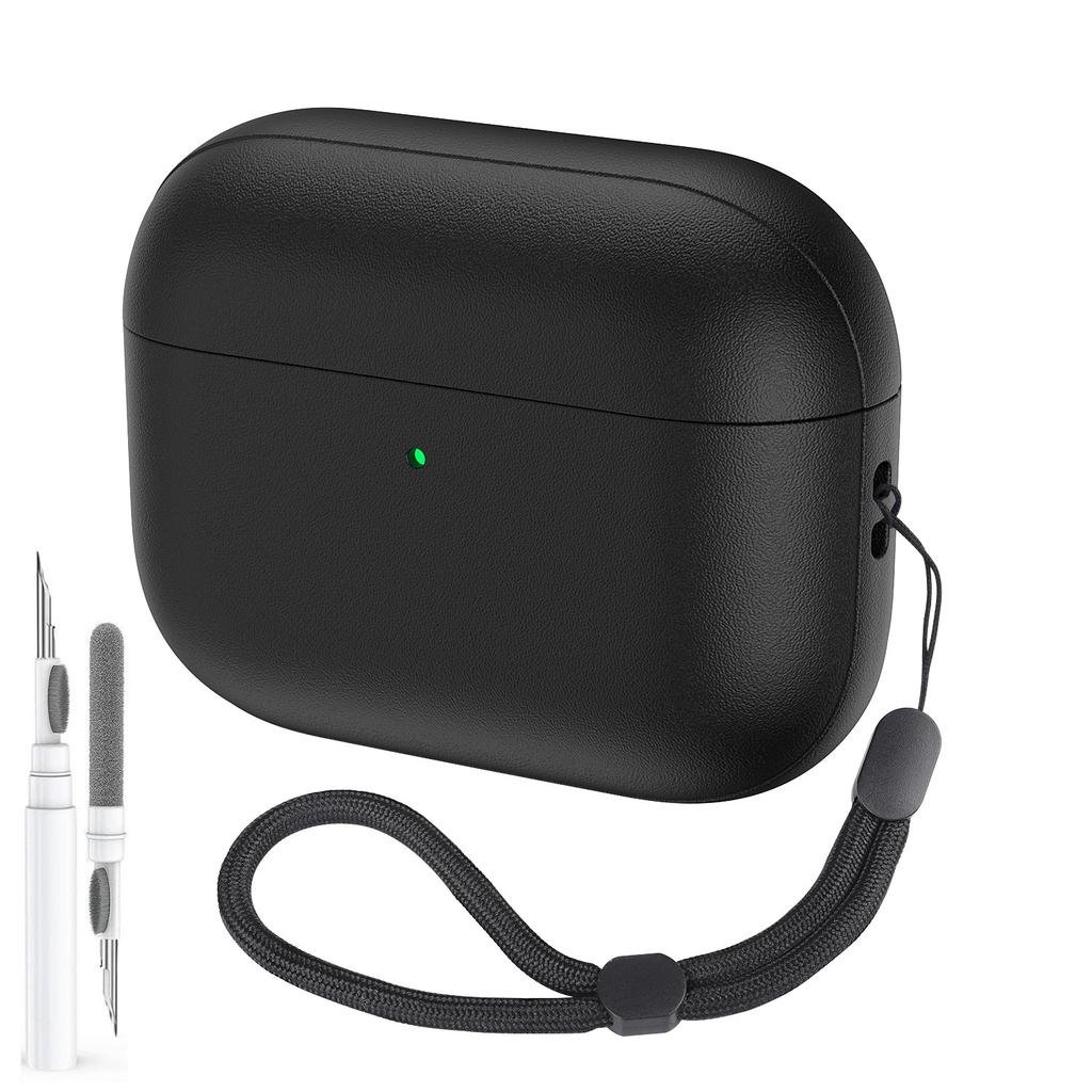 for AirPods Pro 3 Case Leather Texture Full-Body Protective For Airpods Pro 3rd Generation Case Cover with Lanyard & Cleaner Kit
