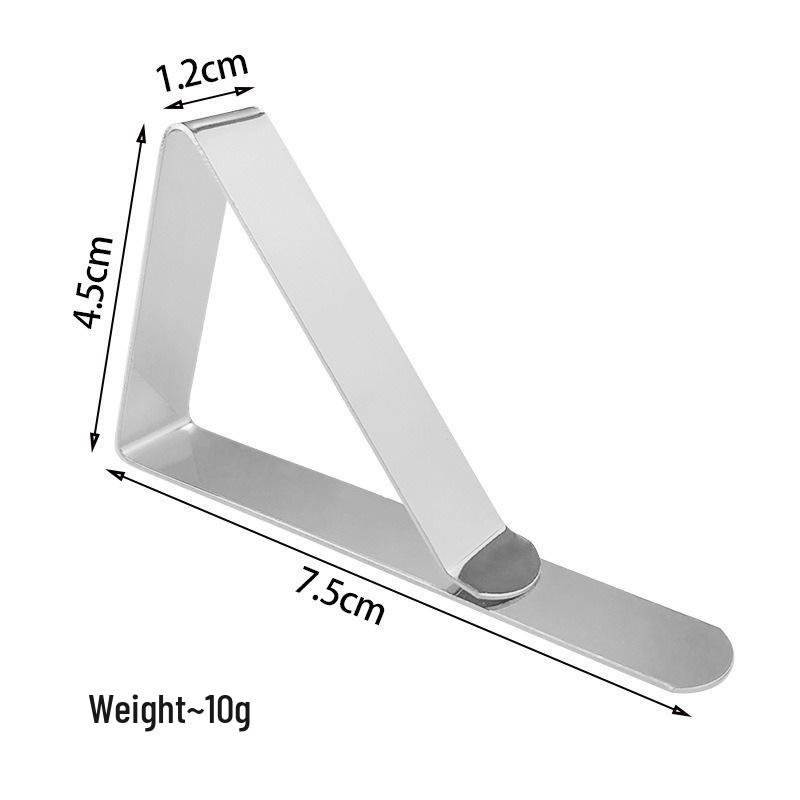 

Stainless Steel Portable Triangle Tablecloth and Napkin Clips for Outdoor Use