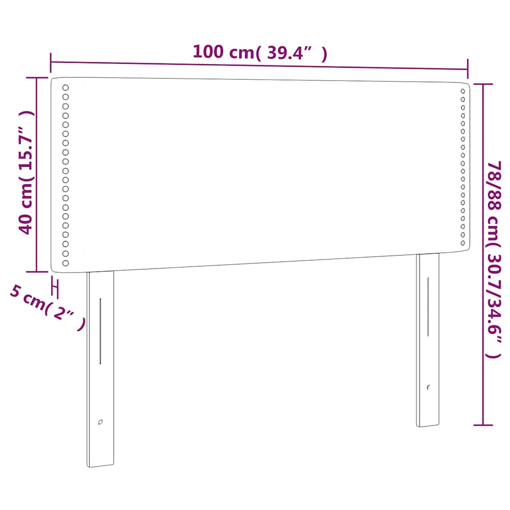 vidaXL LED Kopfteil Weiß 100x5x78/88 cm Kunstleder