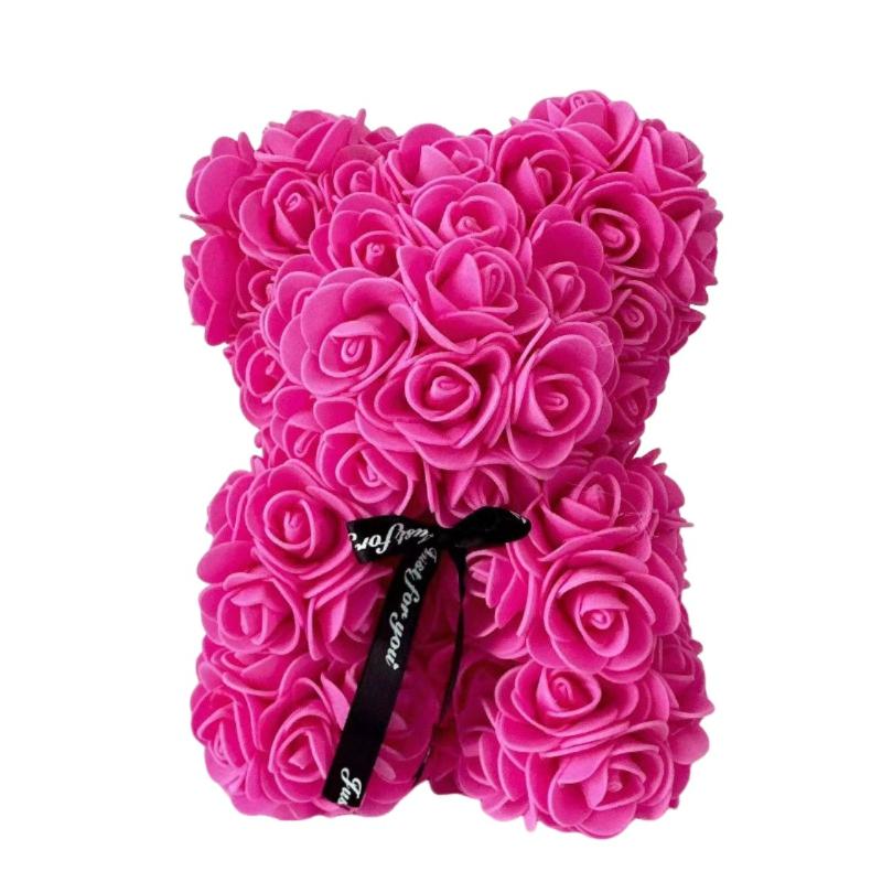 1pc Valentine's Day Gift Creative Rose Bear Gift PE Flower Romantic Foam Bear Hug Bear
