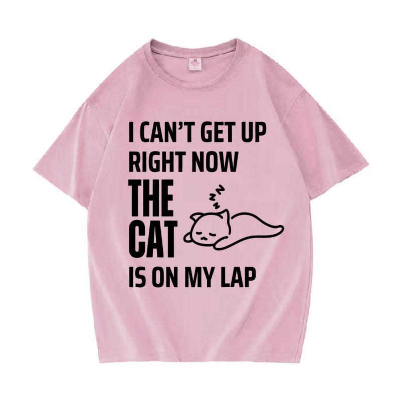 Popluar Letters Print Cat Meme Graphics T Shirt Women Cotton Short Sleeve Tshirt Daily High Quality Harajuku Casual Cozy Tshrit