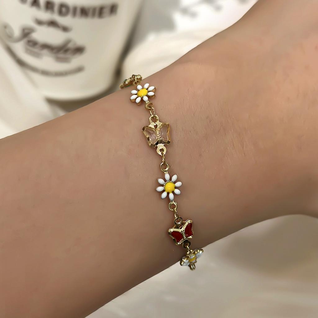 Süßes Gänseblümchen Armband Mode Persönlichkeit Minimalistisch Ästhetisch Blumen Anhänger Armband Für Frauen Hochzeitsfeier Zirkon Geschenk
