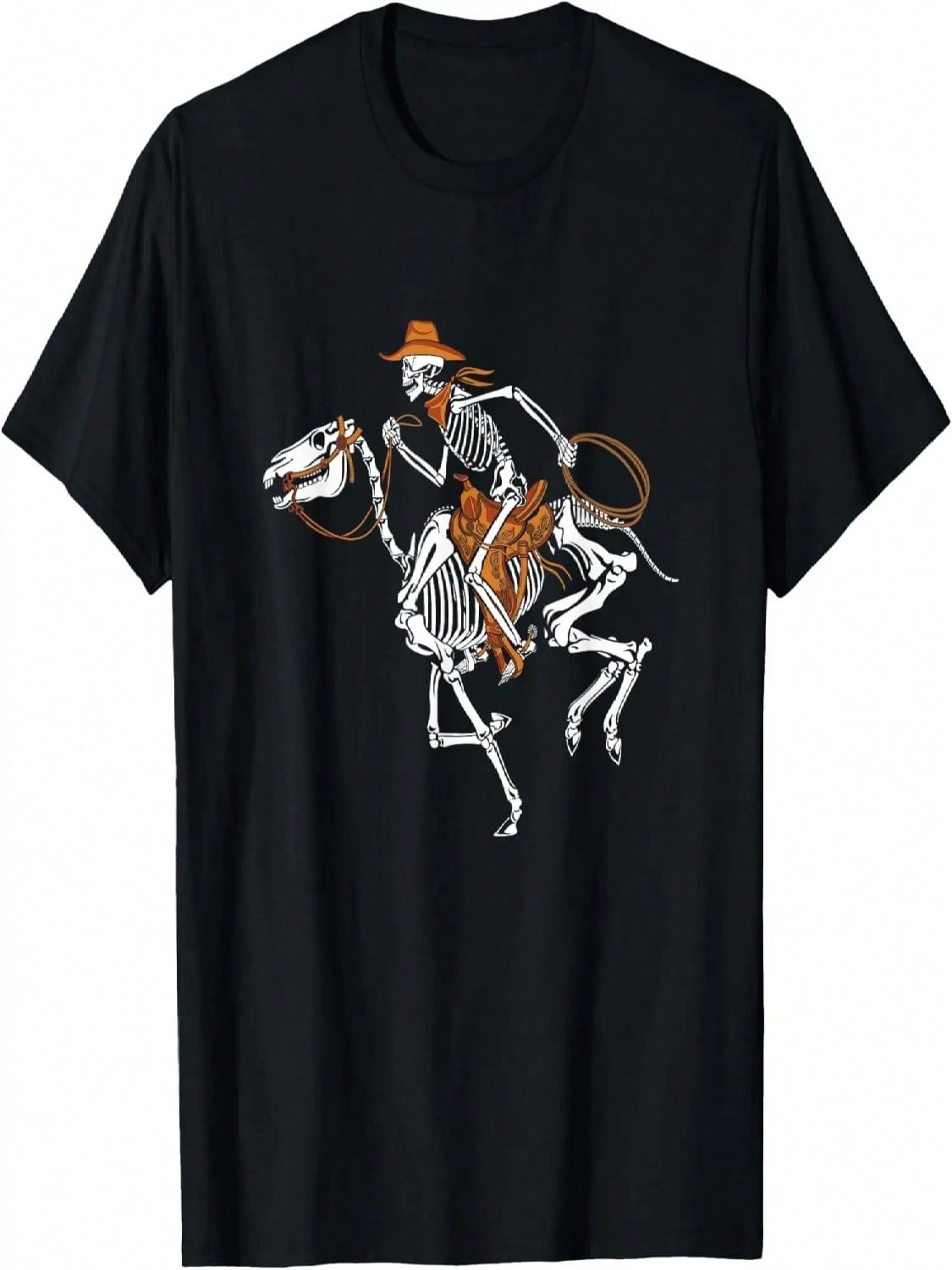 Skeleton Cowboy Riding Horse Halloween Rider Costume Men T-Shirt S разноцветный