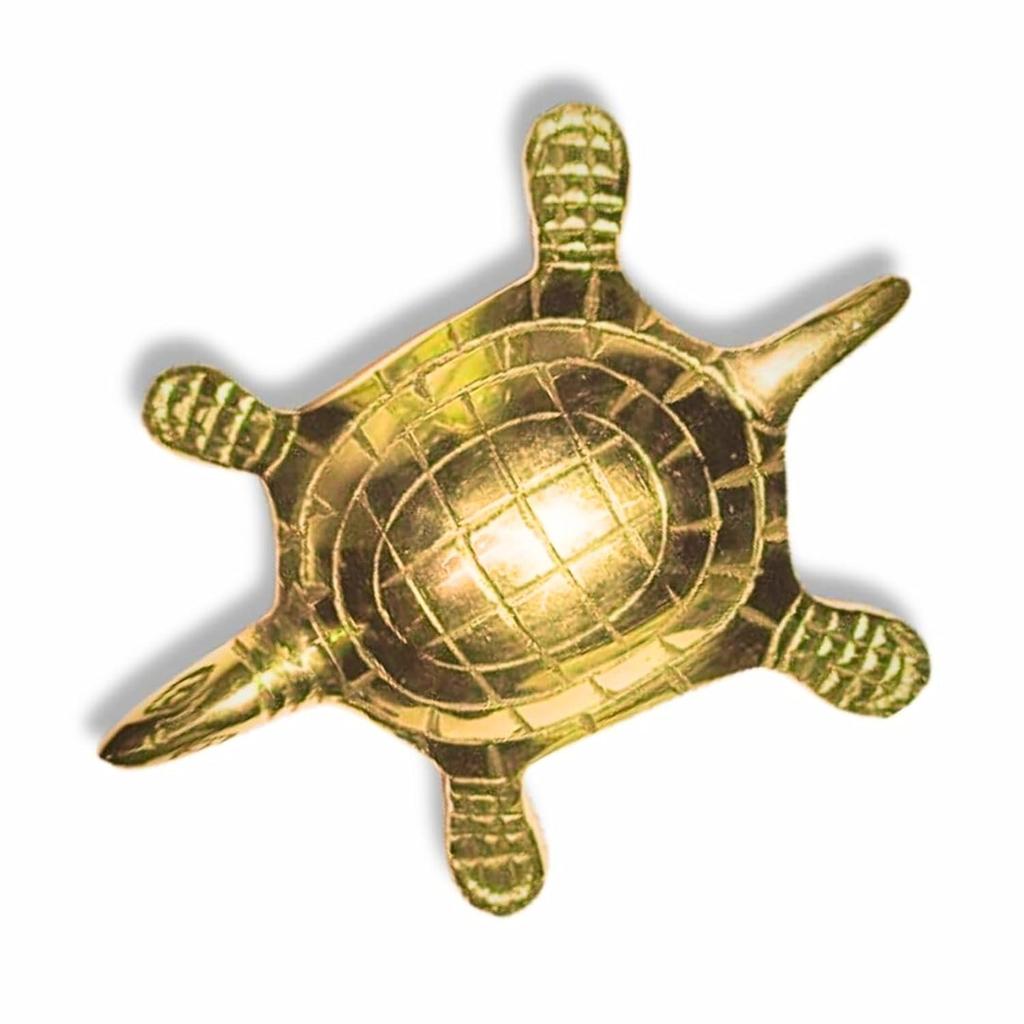Pure Brass Turtle Idol, Vastu Statue For Home & Office, Religious Idol - 12 Cm