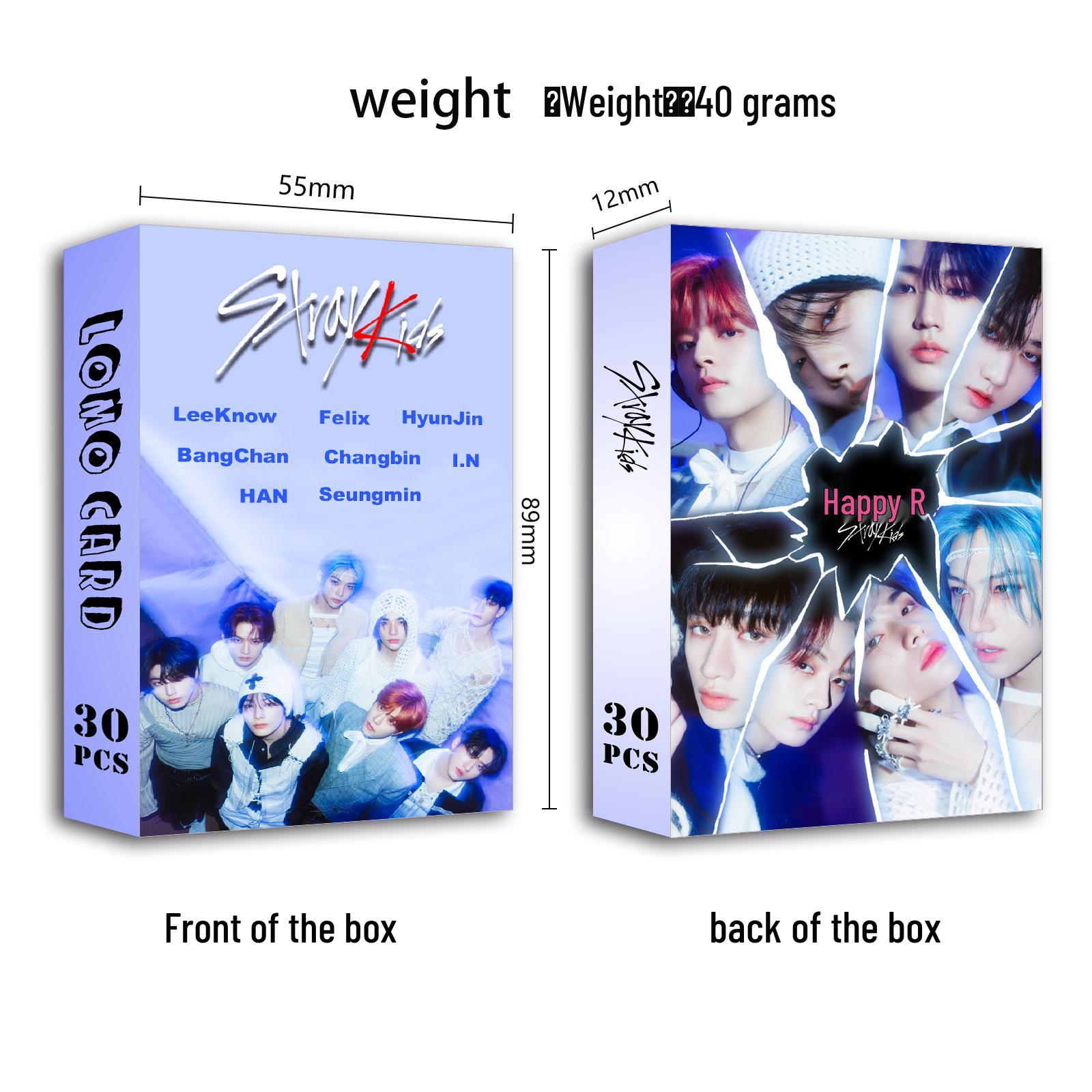 Stray Kids Celebrity Zweiseitiges Foto & LOMO-Karten-Set (30 Grußkarten)