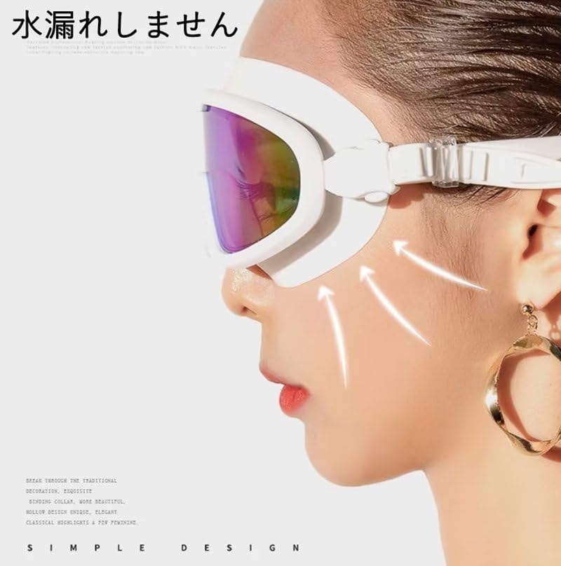 Godfun Swimming Goggles for Adults and UV Water Leakage Stylish Soft Silicone Swimming Clear Underwater Style 1 Fitness, Anti-Fog, Protection,