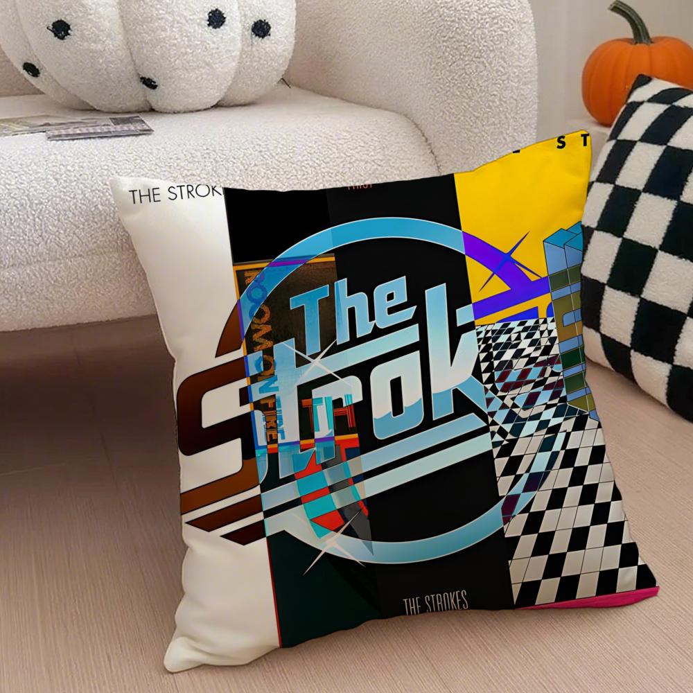 Rock Band The Strokes Album Pillow Case Anti-dustmite Pillowcase Invisible zipper silky short plush Sofa cushion cover