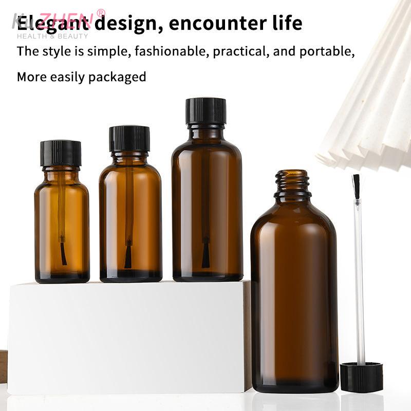 5/10/15/20/30/50/100ml Braune / Klare Nachfüllbare Nagellackflaschen Touch-up Aufbewahrungsbehälter Mit Pinselkappe DIY Bastelbehälter