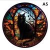 Cat A3 A4 A5 Wooden Puzzle For Adults Children Toys Wood Diy Crafts Round Shaped Holiday Gift Building Blocks Home Decorate