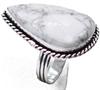 Howlite Natural Gemstone Antique Silver Plated Ring US Size-6.75 A 336