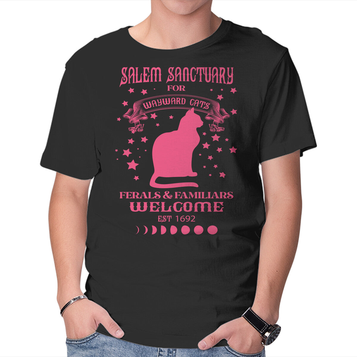 Unisex Crew Neck T-Shirt Salem Sanctuary Graphic Short Sleeve Casual Tee XXXL