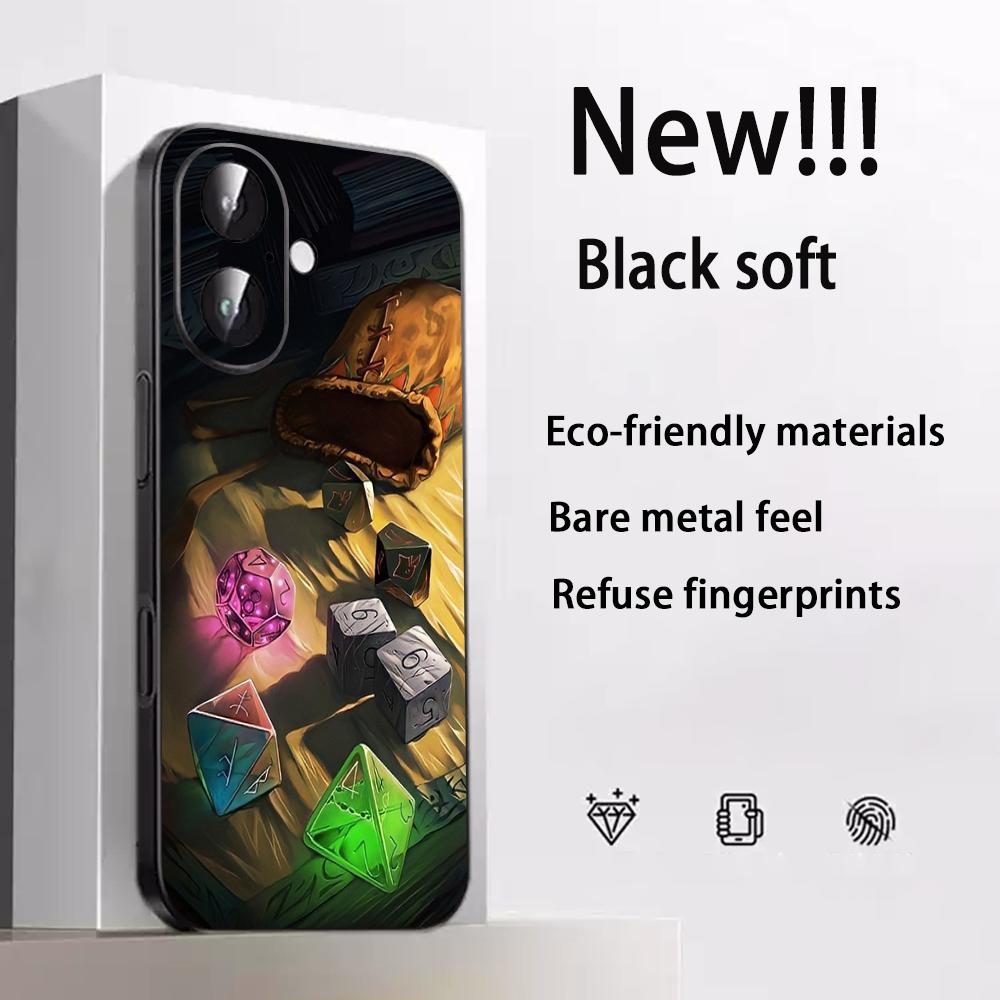 Dungeons Dragons dnd cool game Phone Case For iPhone 17 16 e 15 14 13 12 Plus Mini Pro Max Soft black Shockproof Cover