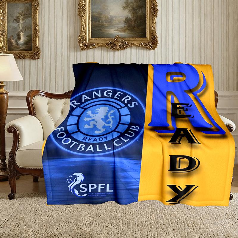 1pc Rangers FC Blanket, Home Printed Throw Blanket - Soft Blanket Gift for Family, Washable Sofa Bed Blanket