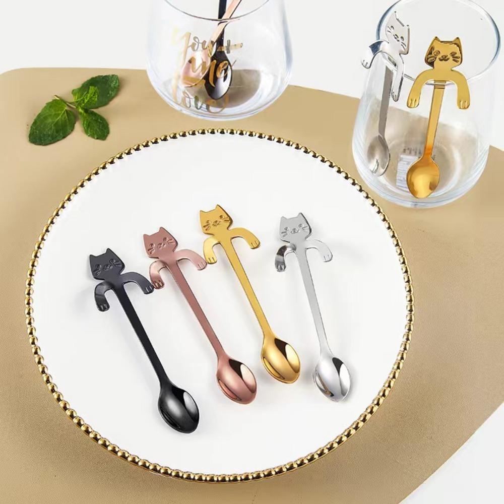 Steel Kitchen Gadget Flatware Coffee Drinking Dessert Spoon Coffee Spoon Stirring Spoons Teaspoon