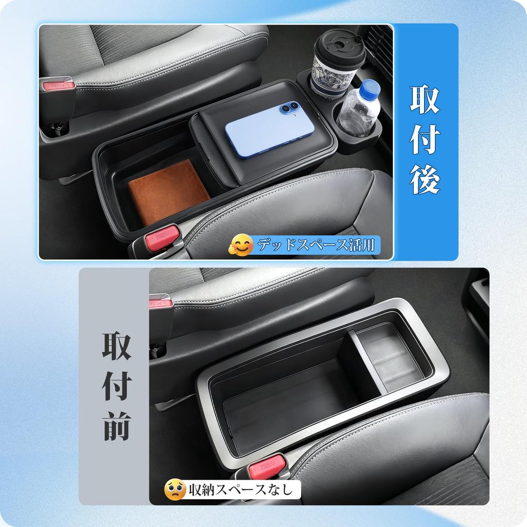 Coleya Console Box for the New Honda Step WGN Generation RP 2022 Sliding Console Storage Tray with Drink Holder and Design for Easy Installation Car