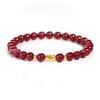 Gold Cinnabar Pixiu Bracelet with Lucky Beads and Curved Tube for Women – 999 Pure Gold DIY Gift