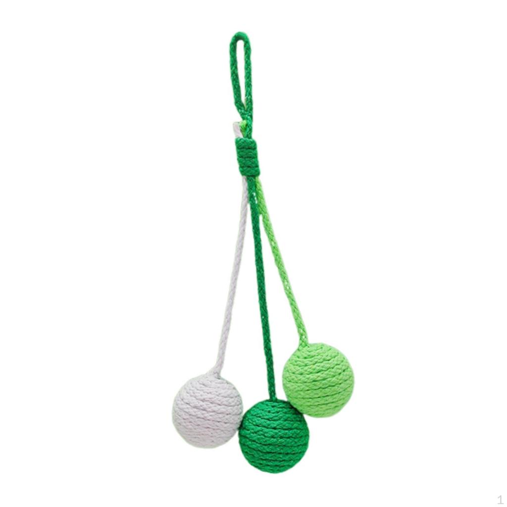 3 Pieces Sisal Ball for Cats Pet Toy Hanging Rope Interactive Jute Scratching Post Suitable