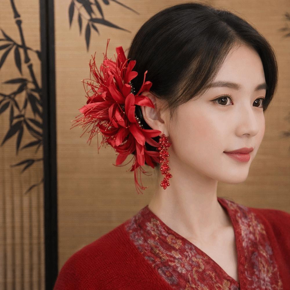 Fairy Flower Hair Stick Large Hanfu Hair Stick Elegant Simulation Flower Hairpins  Female